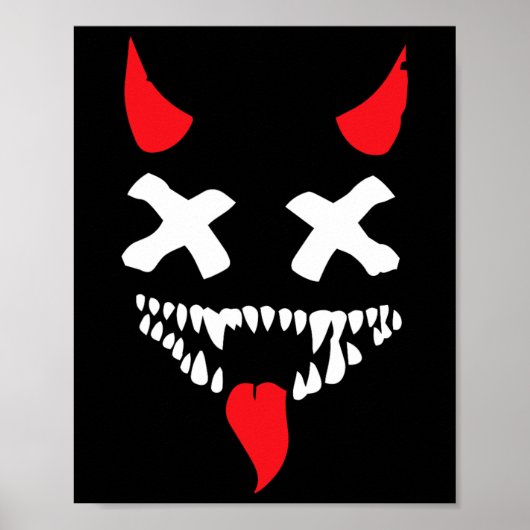 Devil Face Lazy Halloween Kostüm Beängstigende Cre Poster (Vorne)