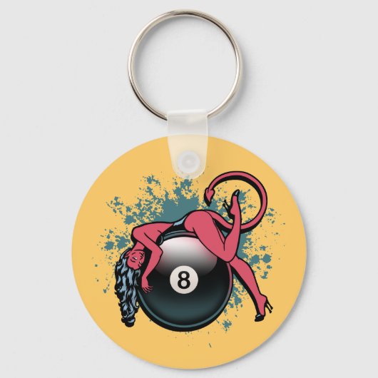 Devil Girl 8-Ball Schlüsselanhänger (Vorderseite)