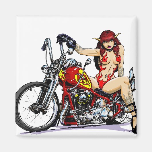 Devil Girl Biker Magnet (Vorne)