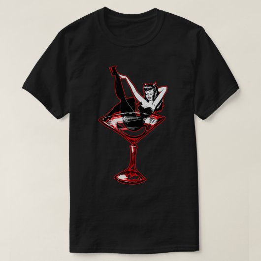 Devil Girl PinUp Halloween-Kostüm T-Shirt (Design vorne)