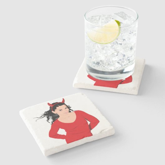 DEVIL GIRL STEINUNTERSETZER (Seitenansicht)