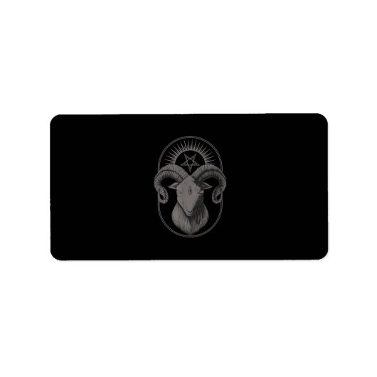 Devil Goat Pentagram Baphomet Satan Occult Satanic Adressaufkleber (Vorne)
