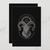 Devil Goat Pentagram Baphomet Satan Occult Satanic Einladung (Vorne/Hinten)