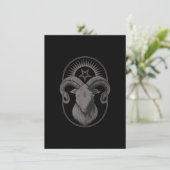 Devil Goat Pentagram Baphomet Satan Occult Satanic Einladung (Stehend Vorderseite)