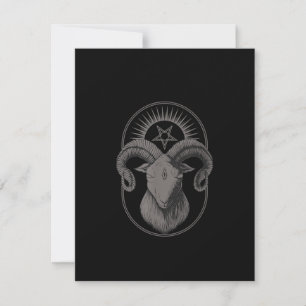 Devil Goat Pentagram Baphomet Satan Occult Satanic Einladung