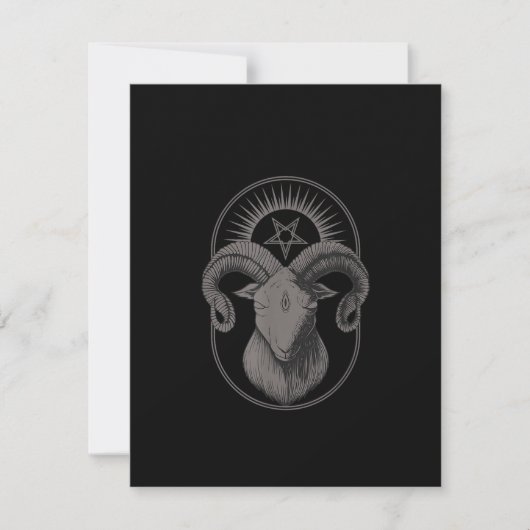Devil Goat Pentagram Baphomet Satan Occult Satanic Einladung (Vorderseite)