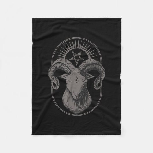 Devil Goat Pentagram Baphomet Satan Occult Satanic Fleecedecke (Vorderseite)