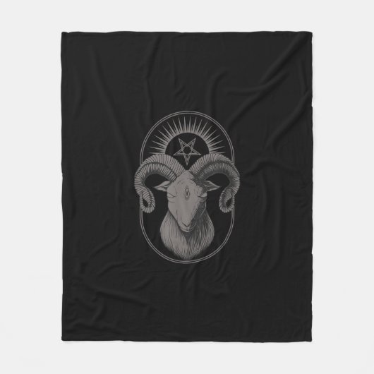 Devil Goat Pentagram Baphomet Satan Occult Satanic Fleecedecke (Vorderseite)