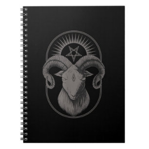 Devil Goat Pentagram Baphomet Satan Occult Satanic Notizblock