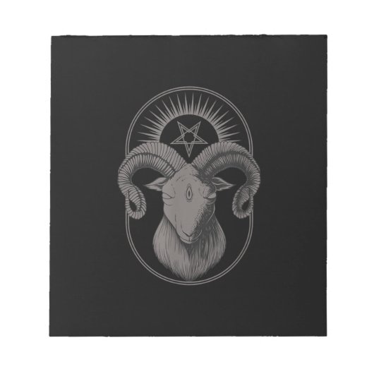 Devil Goat Pentagram Baphomet Satan Occult Satanic Notizblock (Vorderseite)