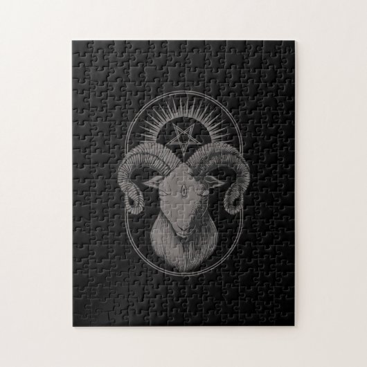 Devil Goat Pentagram Baphomet Satan Occult Satanic Puzzle (Vertikal)