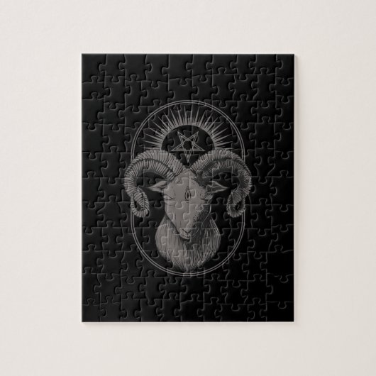 Devil Goat Pentagram Baphomet Satan Occult Satanic Puzzle (Vertikal)