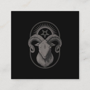 Devil Goat Pentagram Baphomet Satan Occult Satanic Quadratische Visitenkarte