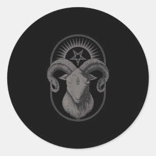 Devil Goat Pentagram Baphomet Satan Occult Satanic Runder Aufkleber