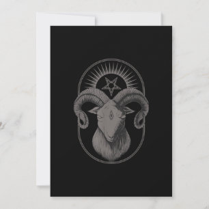 Devil Goat Pentagram Baphomet Satan Occult Satanic Save The Date