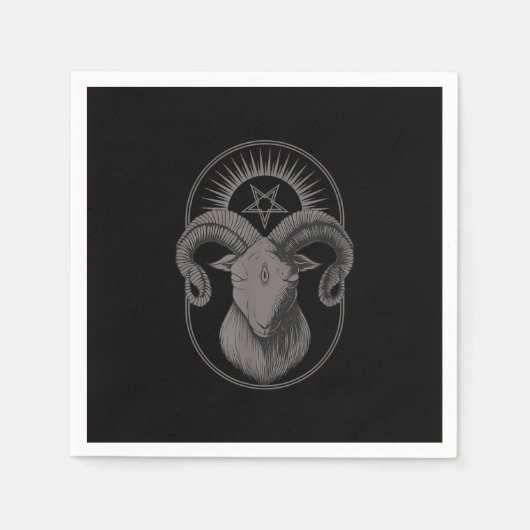 Devil Goat Pentagram Baphomet Satan Occult Satanic Serviette (Vorderseite)