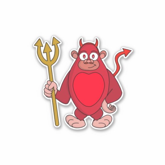 Devil Gorilla Aufkleber (Vorderseite)
