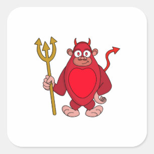 Devil Gorilla Quadratischer Aufkleber