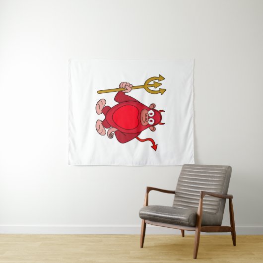 Devil Gorilla Wandteppich (Beispiel (Horizontal))