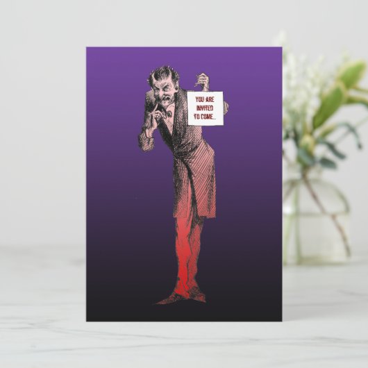 Devil Halloween-Party Einladungen (Stehend Vorderseite)