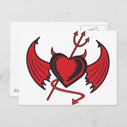 Devil Heart Postkarte (Vorne/Hinten)