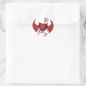 Devil Hearts Runder Aufkleber (Tasche)