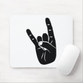 Devil Horns sign language pictogram for rock music Mousepad (Mit Mouse)