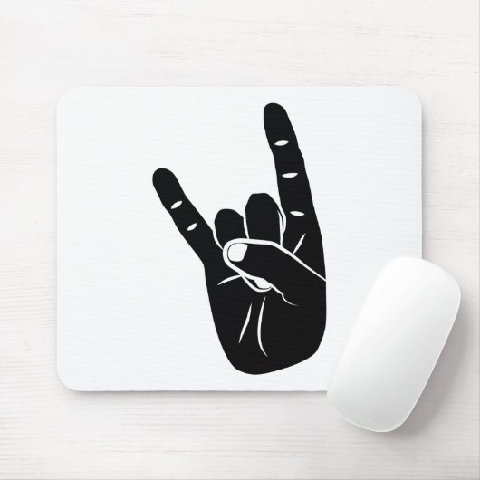 Devil Horns sign language pictogram for rock music Mousepad (Mit Mouse)