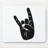 Devil Horns sign language pictogram for rock music Mousepad (Vorne)