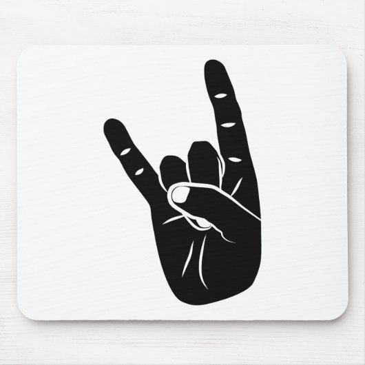 Devil Horns sign language pictogram for rock music Mousepad (Vorne)