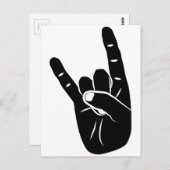 Devil Horns sign language pictogram for rock music Postkarte (Vorne/Hinten)