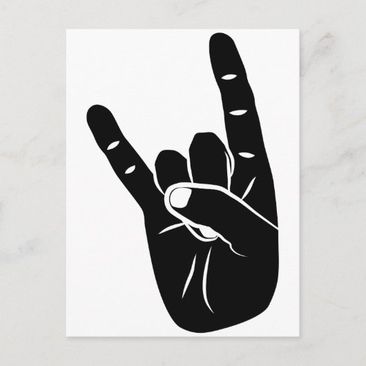 Devil Horns sign language pictogram for rock music Postkarte (Vorderseite)