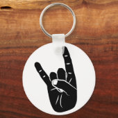 Devil Horns sign language pictogram for rock music Schlüsselanhänger (Vorderseite)