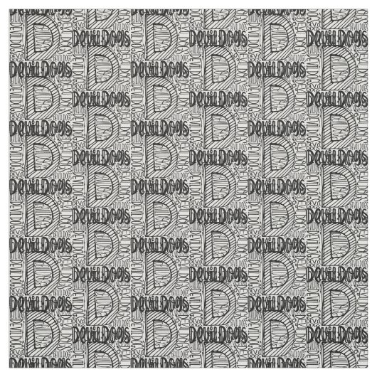 Devil Hunde graue Stoff schwarze Buchstaben DIESE (Muster)