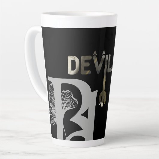DEVIL Latte Tasse Abstrakte Innendekoration Schwar (Linke Ecke)