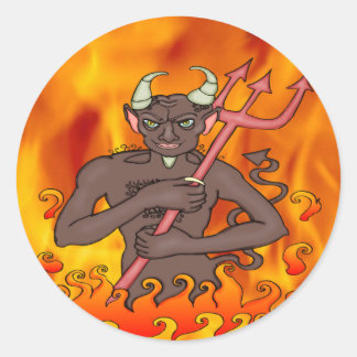 Devil Monster Runder Aufkleber