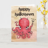 Devil Octopus Halloween Karte (Gelbe Blume)