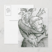 Devil Playing Man's Head als Saxophon, 1144 Postkarte (Vorne/Hinten)