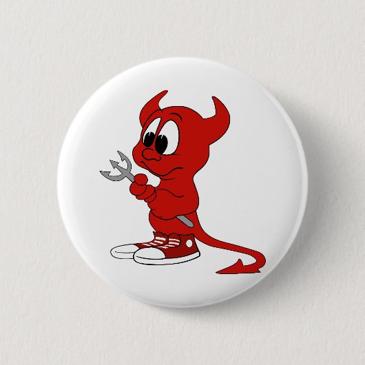 Devil Red Demon Cartoon Satan Evil Hell Heat Button (Vorderseite)