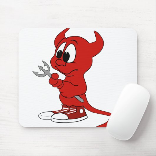 Devil Red Demon Cartoon Satan Evil Hell Heat Mousepad (Mit Mouse)