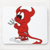 Devil Red Demon Cartoon Satan Evil Hell Heat Mousepad (Vorne)