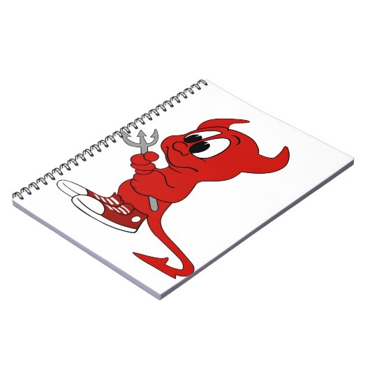 Devil Red Demon Cartoon Satan Evil Hell Heat Notizblock (Linke Seite)