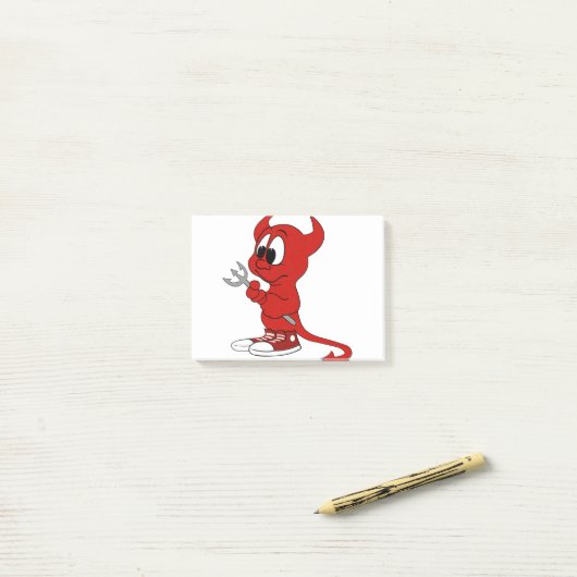 Devil Red Demon Cartoon Satan Evil Hell Heat Post-it Klebezettel (Auf Schreibtisch)