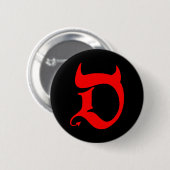 Devil (red print / black) button (Vorne & Hinten)