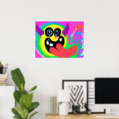 Devil Rock'n'Roll Happy Emoji Graffiti Poster (Heimbüro)