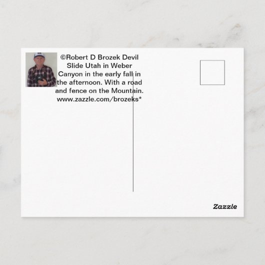 Devil Slide Utah Postkarte (Rückseite)