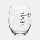 DEVIL Stemless Weine Glass Abstrakt Black Gold Weinglas Ohne Stiel (Rückseite)