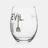 DEVIL Stemless Weine Glass Abstrakt Black Gold Weinglas Ohne Stiel (Links)