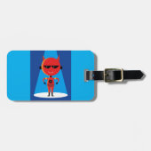 Devil Superhero Character Bold Red and Blue Gepäckanhänger (Vorderseite horizontal)