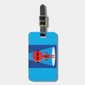 Devil Superhero Character Bold Red and Blue Gepäckanhänger (Vorderseite vertikal)